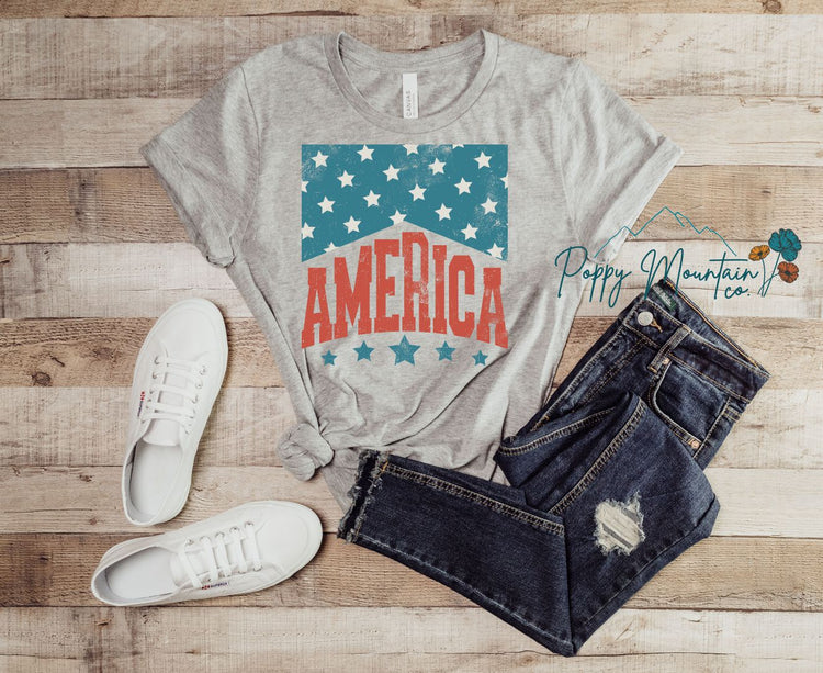 America Grunge Stars Tee
