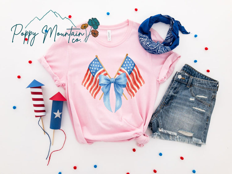 Patriotic Bow Flags Tee