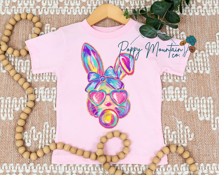 Brushstroke Bubblegum Bunny Tee