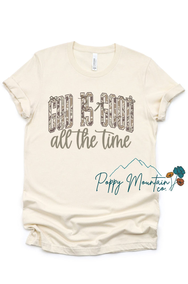 Camo Bows God is Good Tee