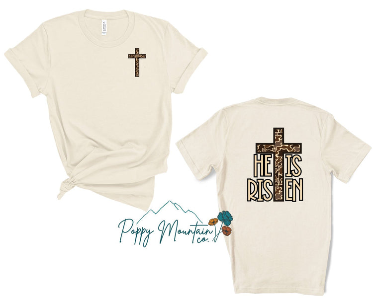 He is Risen Camo Cross Tee