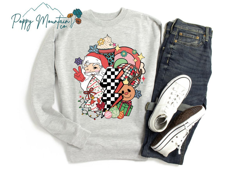 KIDS Christmas Lightning Collage Tee