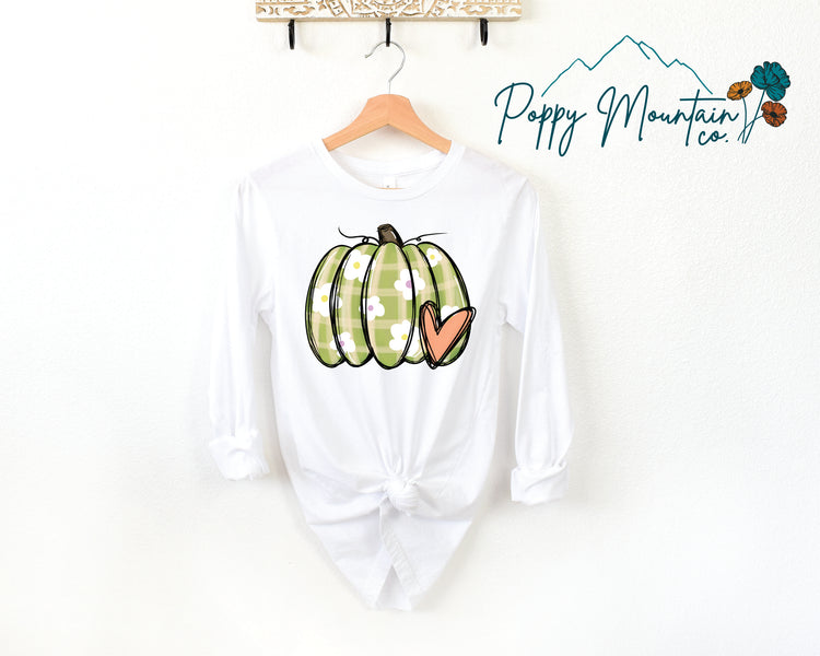 KIDS Daisy Heart Pumpkin Tee