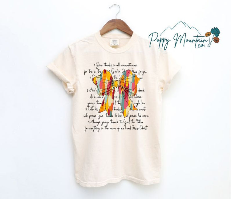 Give Thanks Bow Tee