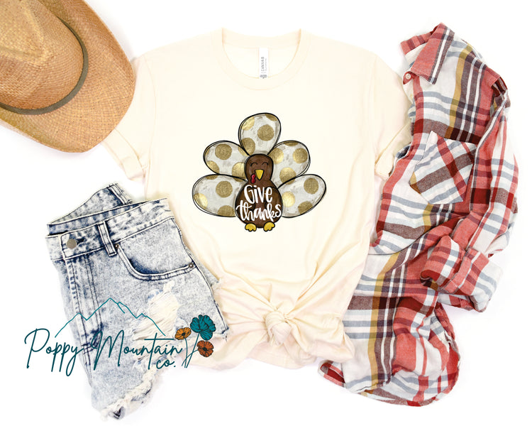 KIDS Give Thanks Polka Dot Turkey Tee