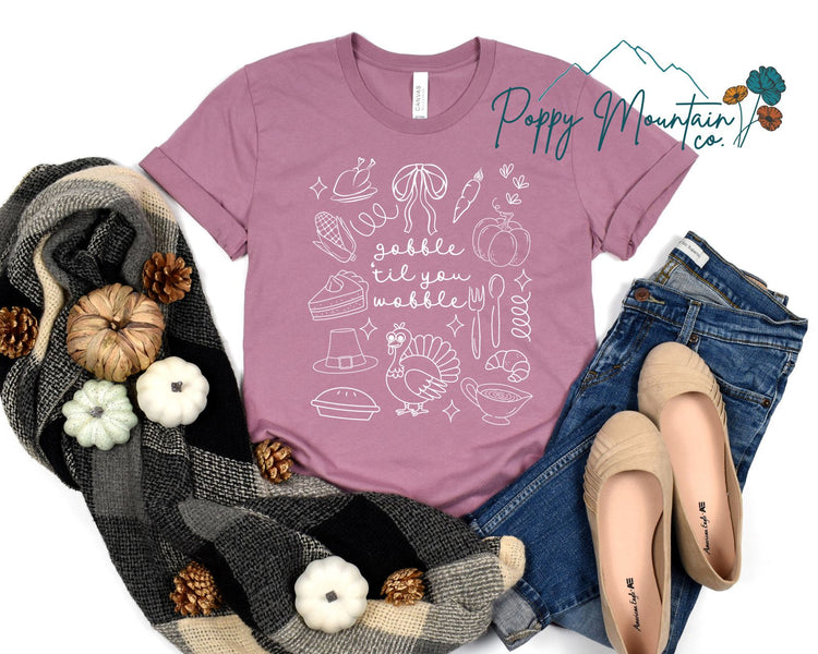 Gobble Til You Wobble Sketch Tee