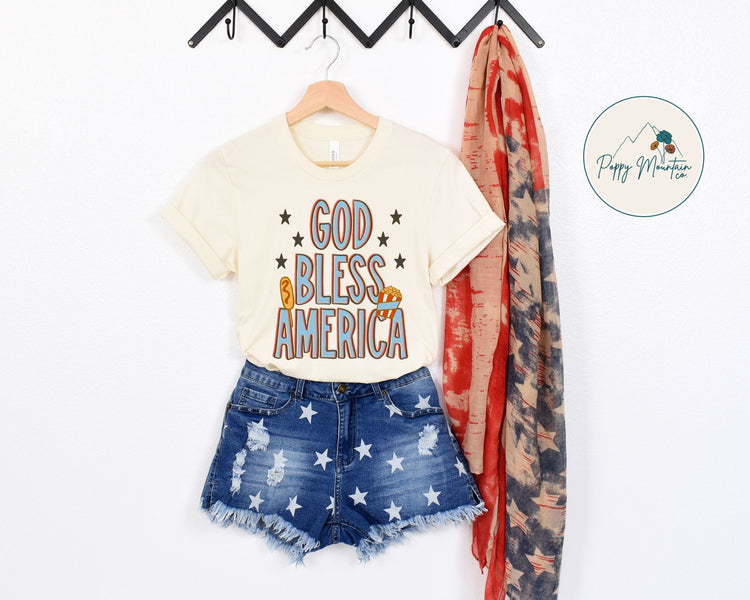 God Bless America Popcorn Tee