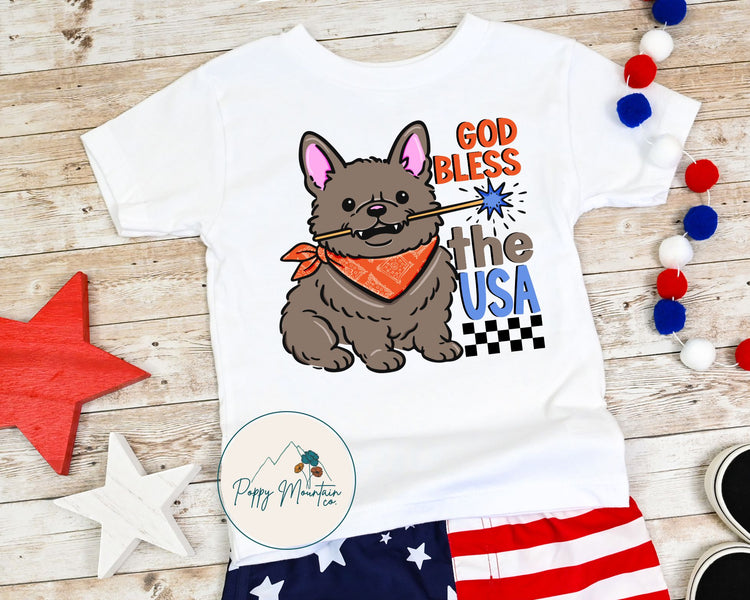 God Bless the USA Dog Tee
