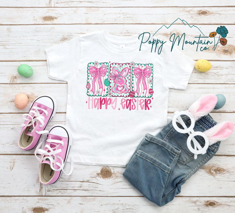 Happy Easter Bow Trio Tee
