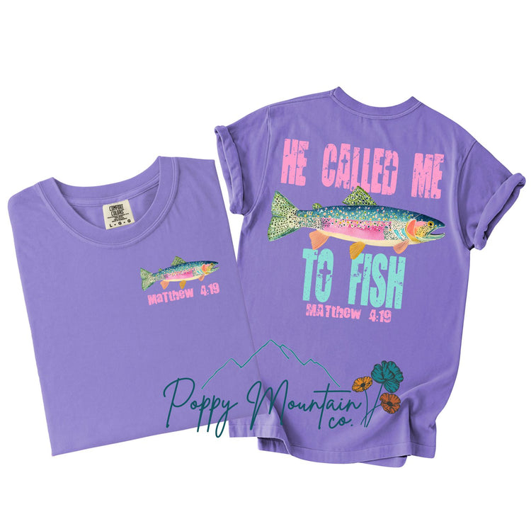 KIDS Pink He Called Me To Fish Tee