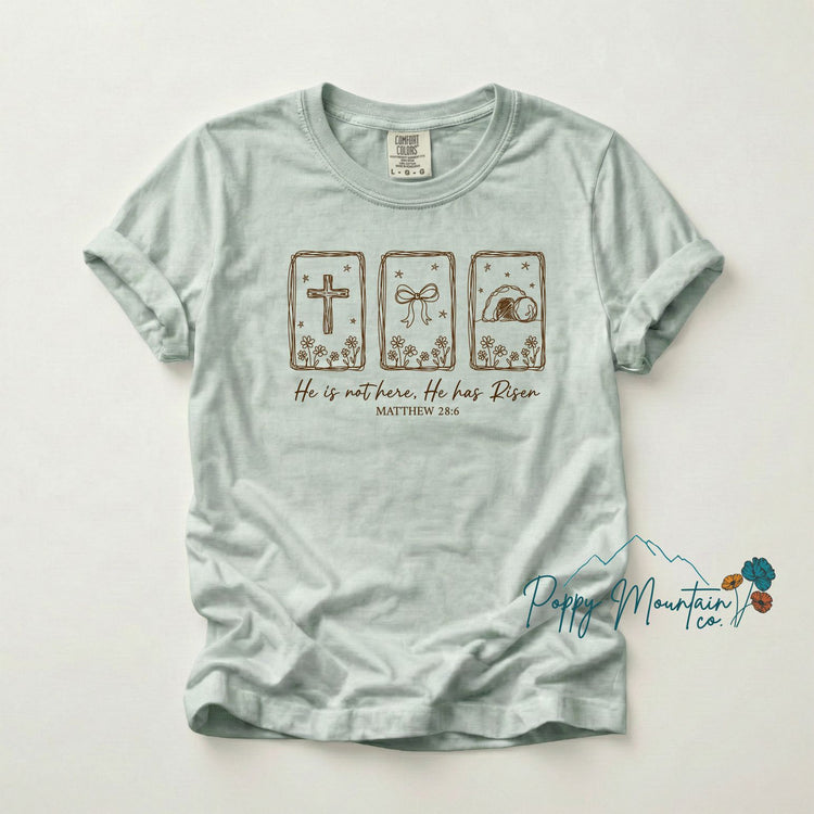 He is Risen Sketch Trio Tee