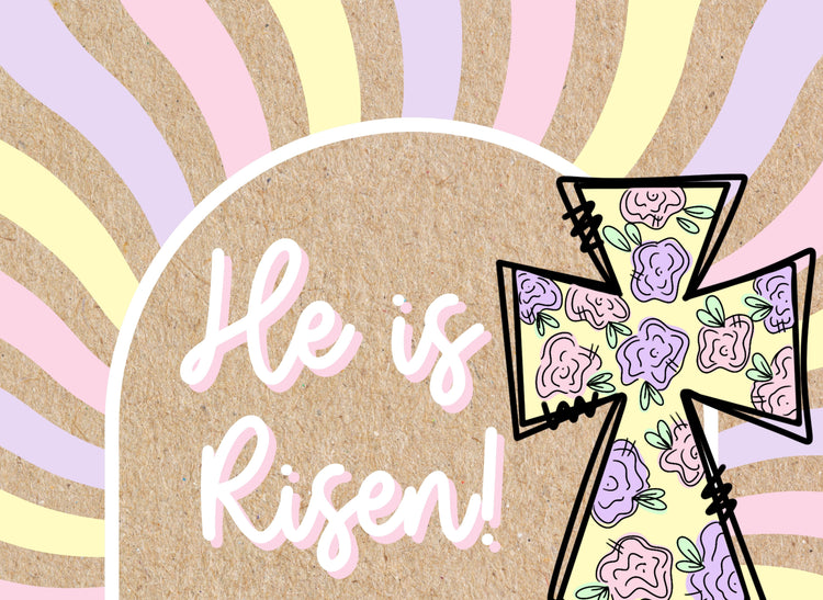 Hand Painted He is Risen Paper Banner