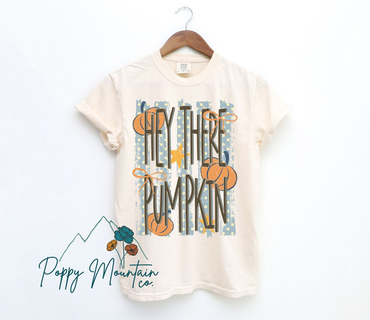 Striped Hey There Pumpkin Tee