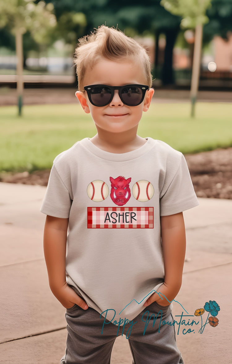 KIDS Custom Hogs Baseball Tee