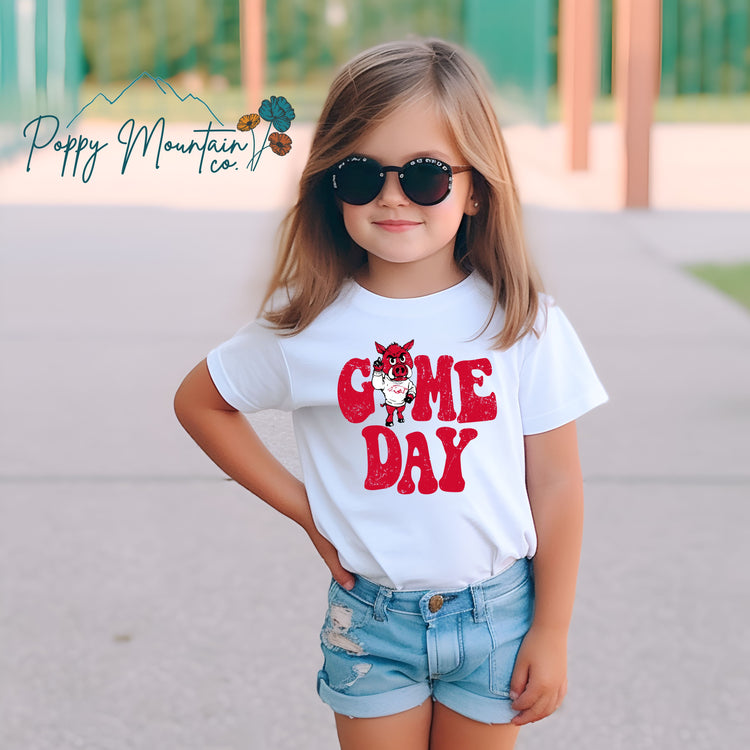 KIDS Hogs Game Day (RED) Tee