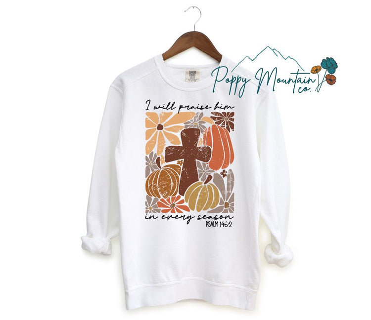 Boho Pumpkin I Will Praise Him Tee