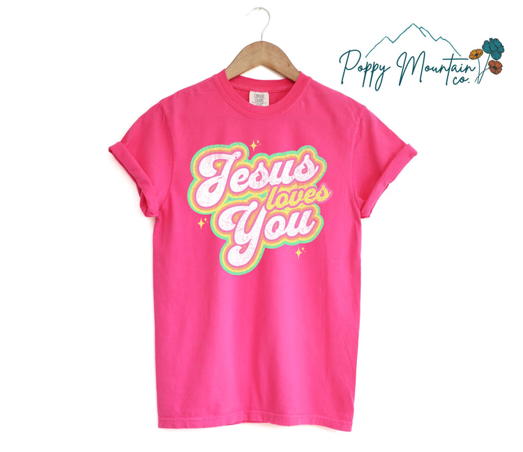 Retro Jesus Loves You Tee