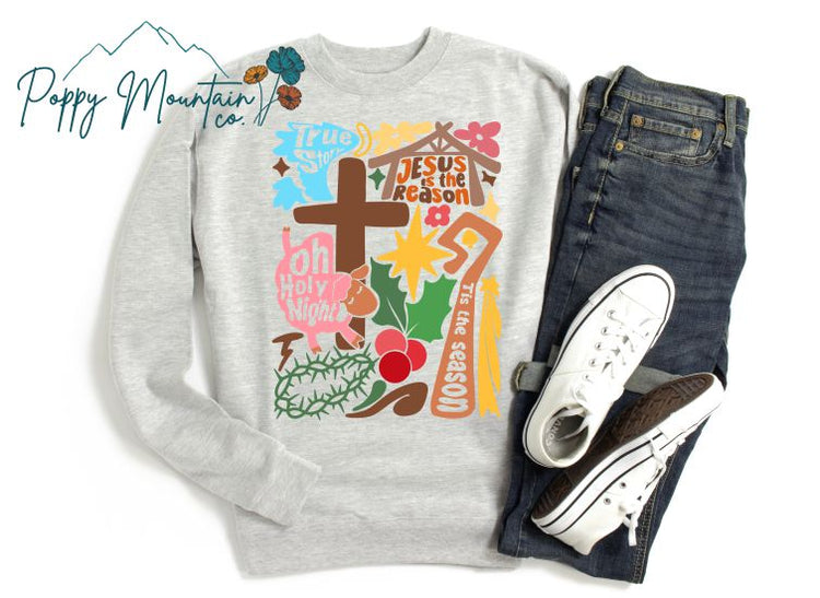 Jesus is the Reason Boho Collage Tee