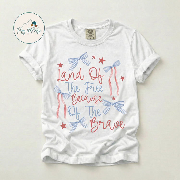 KIDS Land of the Free Bows Tee