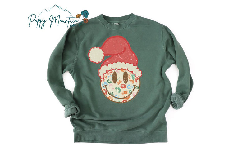 KIDS Leopard Grunge Smiley Santa Tee