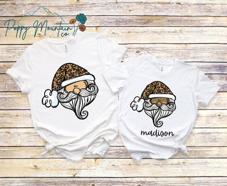 KIDS Leopard Santa Tee