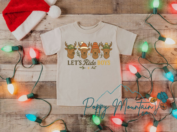 Let's Ride Boys Reindeer Tee