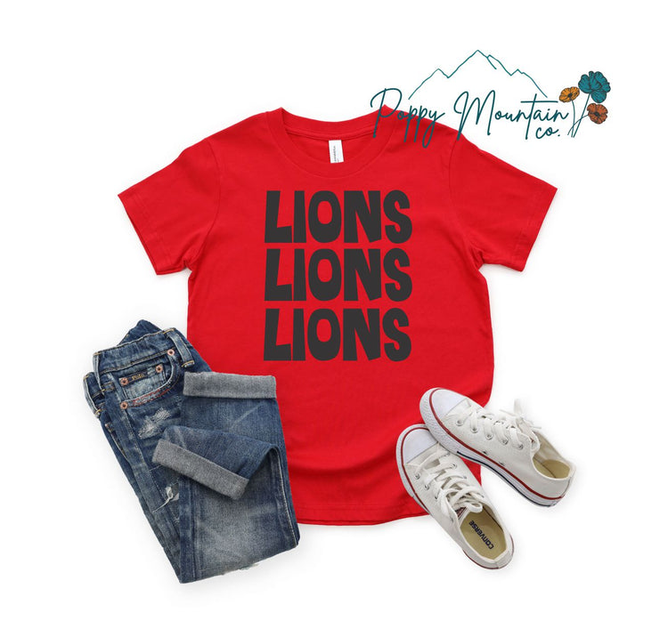 KIDS Lions Stacked Tee