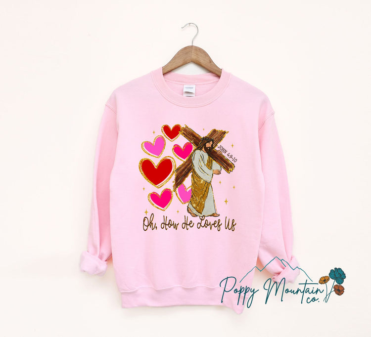 Oh How He Loves Us Cross Tee