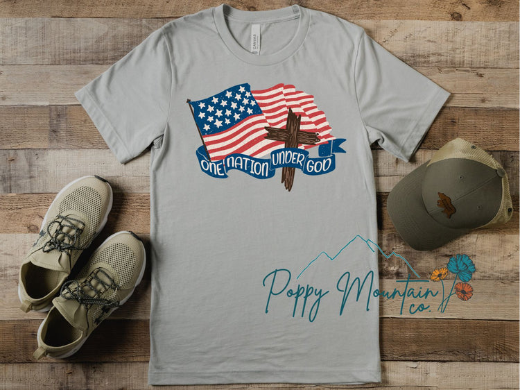 One Nation Under God Flag Tee