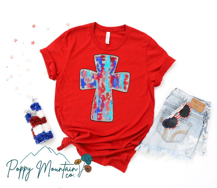 Patriotic Cross Tee
