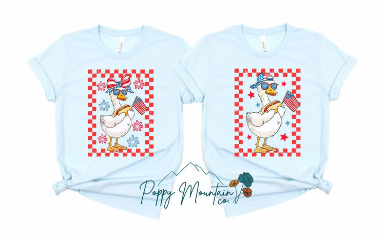 Patriotic Goose Boy Girl Tee