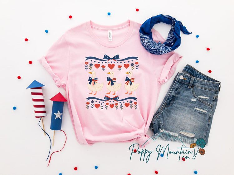 Patriotic Goose Trio Tee