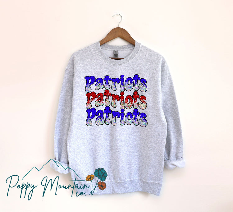 Faux Glitter Patriots Tee