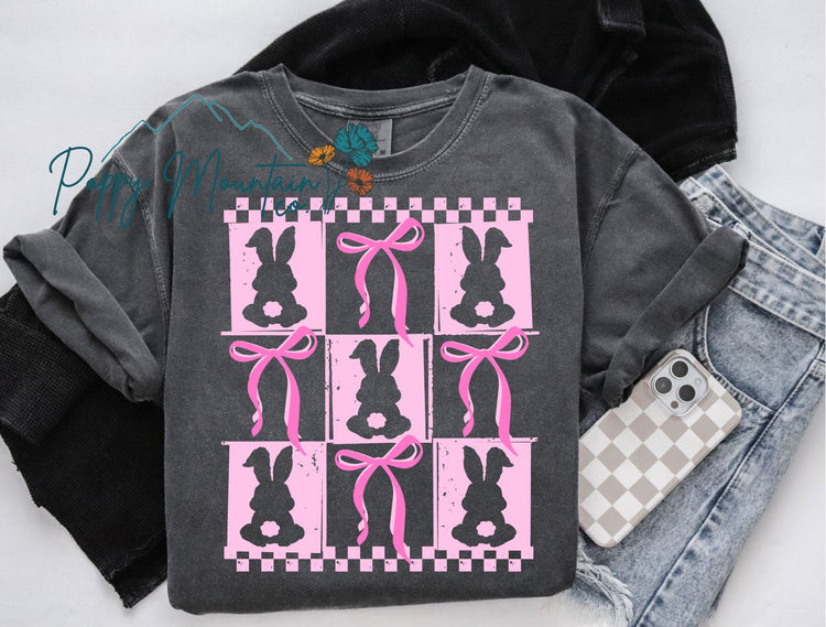 KIDS Pink Bunny Bow Collage Tee