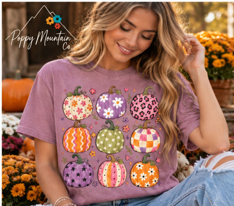 KIDS Preppy Pumpkin Collage Tee