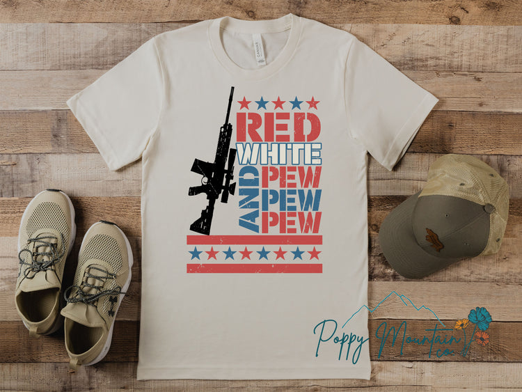 Red White & Pew Pew Tee