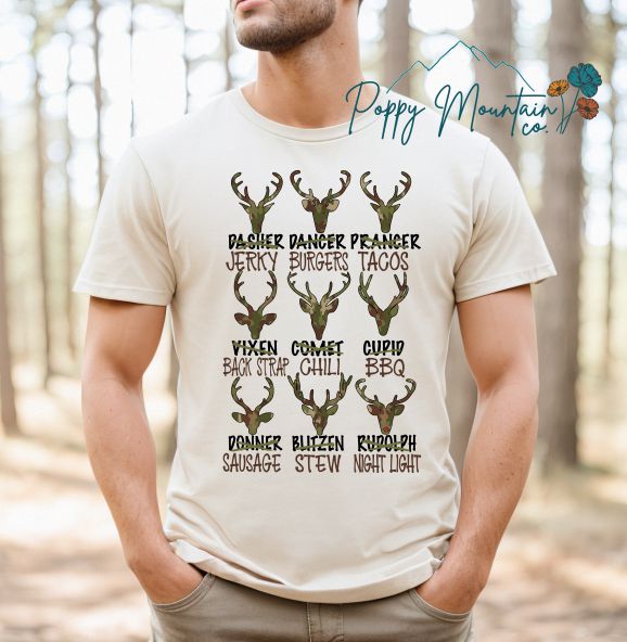 KIDS Reindeer Names Tee