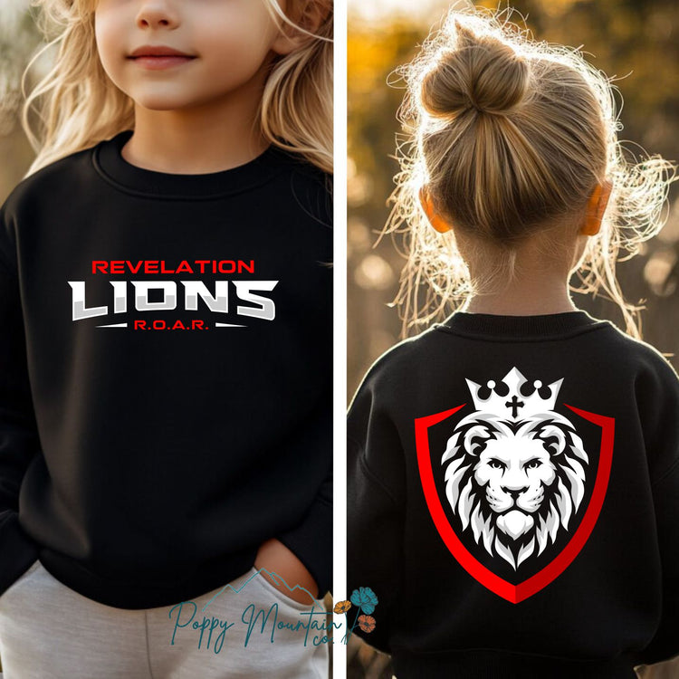 KIDS Revelation Lions Front Back Logo Tee