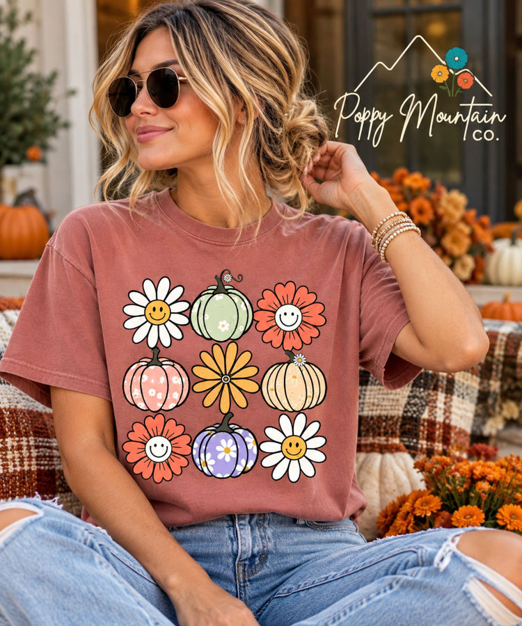 KIDS Smiley Pumpkin Collage Tee