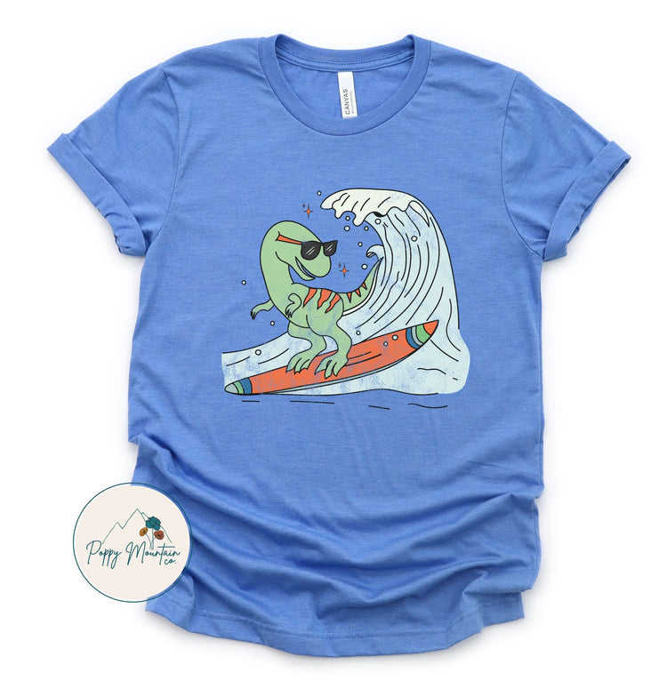 KIDS Surfing Dino Tee