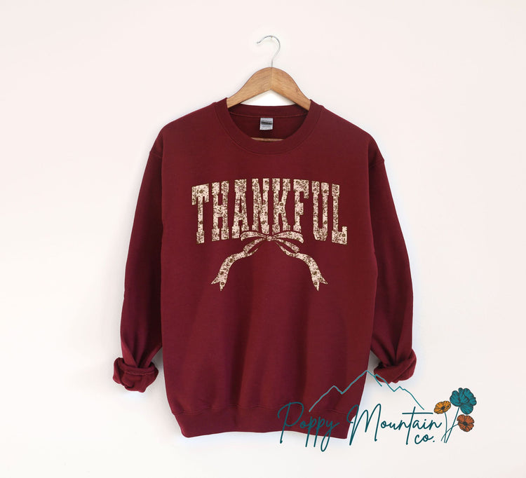 Thankful Floral Bow Tee