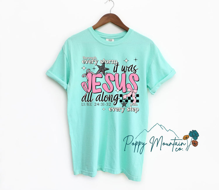Through Every Storm It Was Jesus All Along Tee