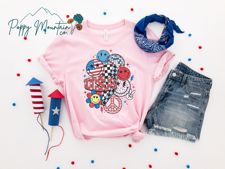 KIDS USA Smiley Collage Tee