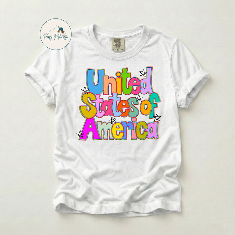 Colorful United States of America Tee