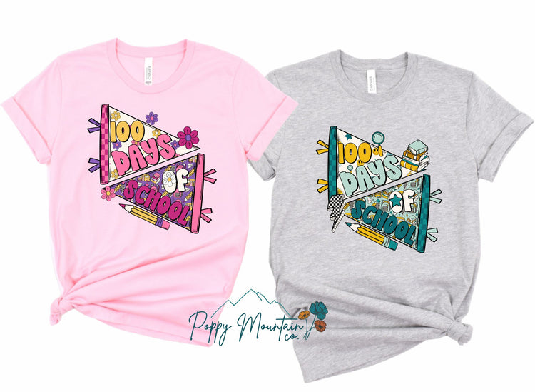KIDS 100 Days of School Flags Tee
