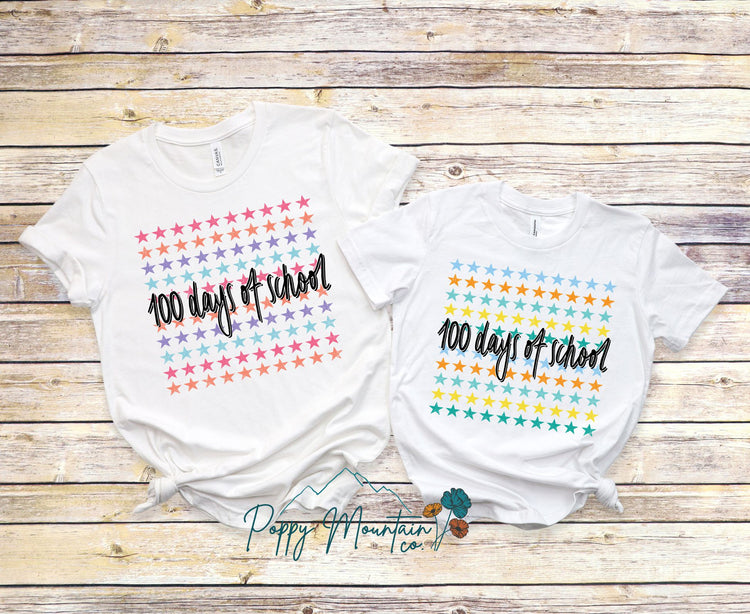 KIDS 100 Days of School Stars Tee