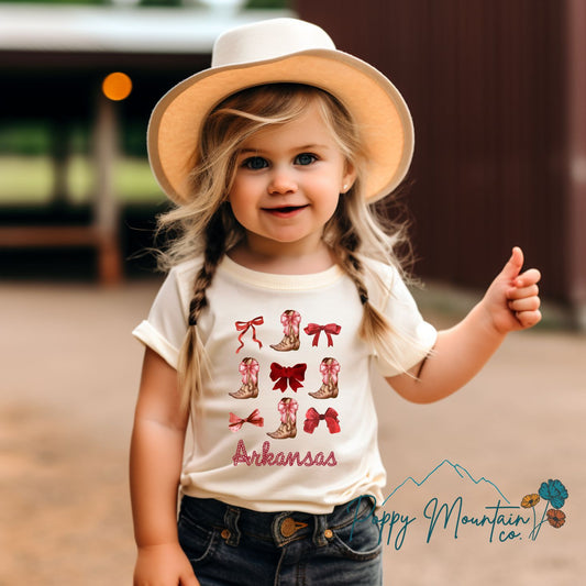 KIDS Arkansas Cowgirl Boots Tee