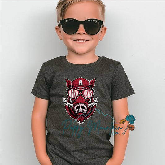 KIDS Arkansas Hip Hog Tee