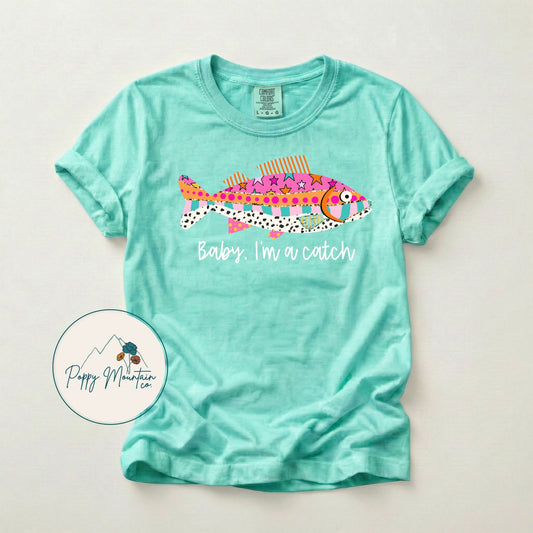 Baby I'm a Catch Colorful Fish Tee