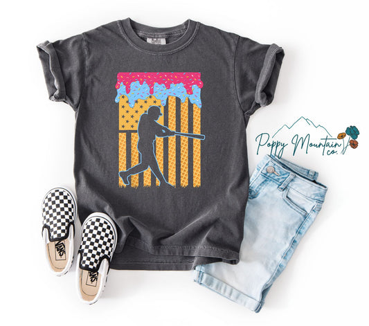 KIDS Baseball Drip Flag Tee